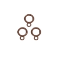 Brown round twist texture ring component for DIY jewelry and accessory making - Double Circle / Dark Coffee