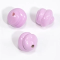 Three lavender purple glossy spiral spacer beads with center holes for DIY jewelry - Spiral Swirl Bead / Lacquered Light Purple