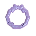 Portachiavi con fiocco viola perlato con chiusura a molla e finitura glitterata - Viola Chiaro Perlato