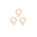 Pink twisted round ring charms for DIY phone chain and keychain jewelry making - Double Circle / Grapefruit