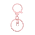Chiusura a moschettone rosa opaco con anello girevole e connettore per portachiavi fai-da-te - Rosa chiaro