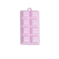Pink chocolate bar keychain charm with 8 rectangular blocks in glossy resin finish - Lacquered Chocolate / Light Pink