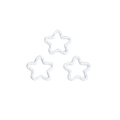 White star-shaped DIY jewelry charms with twisted rope texture for phone straps - Pentagram / White