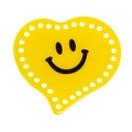Colgante de corazón acrílico amarillo con cara sonriente para creación de joyas DIY - Corazón Sonrisa - Amarillo