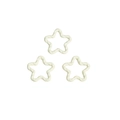 Star shaped DIY charms in cream white featuring unique twisted braided texture set of three - Pentagram / Off-white