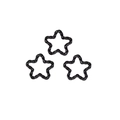 Three-piece set of black glossy star-shaped DIY charms with twisted rope texture design - Pentagram / Black
