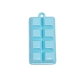 Cute light blue simulated chocolate bar keychain pendant with glossy resin finish - Lacquered Chocolate / Blue