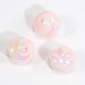 Three spiral acrylic craft beads in iridescent pink finish for DIY jewelry - Spiral Swirl Bead / Solid Light Pink