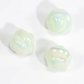 Rainbow AB coated spiral beads with iridescent finish for DIY jewelry crafts - Spiral Swirl Bead / Solid Light Green