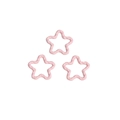 Set of three pink star-shaped metal DIY charms for keychains and jewelry making - Pentagram / Light Pink
