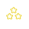 Three yellow star-shaped charms with wavy edges for DIY accessory making - Pentagram / Yellow