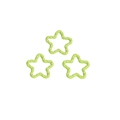 Three light green star-shaped accessories with wavy texture for DIY jewelry making - Pentagram / Fruit Green