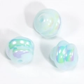 Iridescent light blue spiral beads with rainbow finish for DIY jewelry and crafts - Spiral Swirl Bead / Solid Light Blue