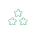 Set of three mint green star-shaped rings with twisted texture and enamel finish - Pentagram / Milky Green