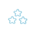 Three light blue star-shaped metal charms with wavy texture for DIY jewelry making - Pentagram / Light Blue