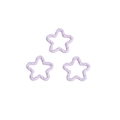 Three light purple star-shaped jewelry connectors with wavy texture for DIY crafts - Pentagram / Light Purple