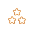 Three orange star-shaped DIY charms with wavy textures for jewelry and accessories - Pentagram / Orange