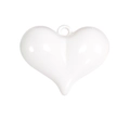 Massief wit hartvormig DIY sleutelhanger bedeltje voor knutselen en accessoires - Wit (Groot)