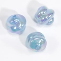 Iridescent aurora spiral resin beads with central hole for DIY jewelry making - Spiral Swirl Bead / Glitter Blue