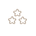 Three beige star-shaped DIY accessory pendants with unique wavy textures on white background - Pentagram / Milk Tea