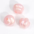 Pastel pink iridescent spiral round loose beads for DIY jewelry and accessory making - Spiral Swirl Bead / Pearlescent - Light Pink