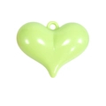 DIY lichtgroene hartvormige sleutelhanger van hars met een glanzende afwerking - Vruchtengroen (Groot)
