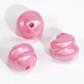Pink swirl spiral beads with pearlescent finish for DIY jewelry and accessory making - Spiral Swirl Bead / Pearlescent Rose Red
