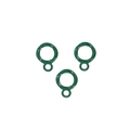 Three dark green spiral twist star connectors for DIY mobile chains and keychains - Double Circle / Dark Green