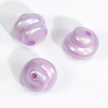 Iridescent purple spiral resin beads with pearl finish for DIY jewelry making - Spiral Swirl Bead / Pearlescent Purple