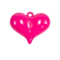 Glanzende felroze hartvormige hanger voor DIY-sleutelhangers en sieraden maken - Rozerood (Groot)