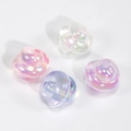 Translucent AB coated acrylic cone beads in pink blue purple and white for DIY jewelry - Spiral Swirl Bead / Luminous Random Color
