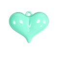 Muntgroene hartvormige sleutelhanger met glanzende afwerking voor DIY-accessoires - Muntgroen (Groot)