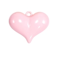 Roze glanzende hart hanger met geïntegreerde lus voor DIY-sleutelhangers en tassen - Lichtroze (Groot)