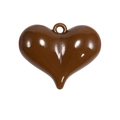DIY hartvormige sleutelhanger in donkerbruine hars met hoogglans afwerking en een ophangoogje - Donkere Koffie (Groot)