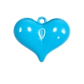 Hemelblauwe hartvormige hanger voor DIY-sleutelhangers en sieraden maken - Donkerblauw (Groot)