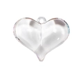 Transparante hartvormige hanger van 3D-acryl met geïntegreerde ring voor DIY-sieraden - Transparant Wit (Groot)