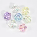 Iridescent irregular swirl beads in pastel colors for DIY jewelry and phone chains - Spiral Swirl Bead / High Transparent Random Color
