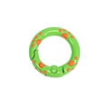 Grüner Katzenpfoten-Federring mit orangefarbenen Fußabdruckmustern für Schlüsselanhänger - 20mm / Smaragdgrün - Orange Pfote