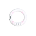 Weißer runder Federring mit rosa Katzenpfoten-Muster für DIY Schlüsselanhänger Schmuck - 20mm / Weiß - Rosa Pfote