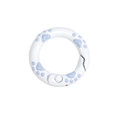 Weißer 20-24mm O-Ring Karabiner mit lila Katzenpfotenabdruck für DIY Schlüsselanhänger - 20mm / Weiß - Graue Pfote