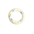Cierre de anillo de resorte blanco crema 20-24mm con huellas de gato azules pintadas - 20mm / Amarillo - Pata Azul