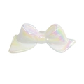 Iridescent white acrylic bow bead with center hole for DIY jewelry and phone chain making - Bow / 10 Pieces/Pack / Solid White