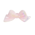 Pink iridescent acrylic bow bead for DIY jewelry making with Aurora pearlescent finish - Bow / 10 Pieces/Pack / Solid Pink