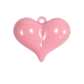 Glanzende roze 3D-hart hanger met gat voor DIY-sleutelhanger en tasaccessoire - Donkerroze (Groot)
