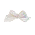 Iridescent white resin bow bead for DIY jewelry making and phone case decoration - Bow / 10 Pieces/Pack / Glitter White