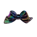 Rainbow plated acrylic bow beads for DIY jewelry and phone charms with colorful finish - Bow / 10 Pieces/Pack / Glitter Black
