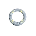 Anillo mosquetón gris de 24mm con huella de gato amarilla para accesorios de llaveros DIY - 20mm / Gris - Pata Amarilla