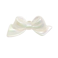 Creamy white pearlescent acrylic bow bead with iridescent finish for DIY jewelry - Bow / 10 Pieces/Pack / Pearlescent White