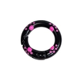 Mosquetón redondo negro de resorte con huellas de gato rosa para llaveros creativos - 20mm / Negro - Pata Rosa Fucsia