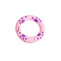 Anillo de resorte rosa con huellas de patas púrpuras para accesorios de joyería DIY - 20mm / Rosa Brillante - Pata Violeta